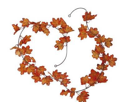 GIRLANDA JESIENNA POMARAŃCZOWE LIŚCIE 190 CM