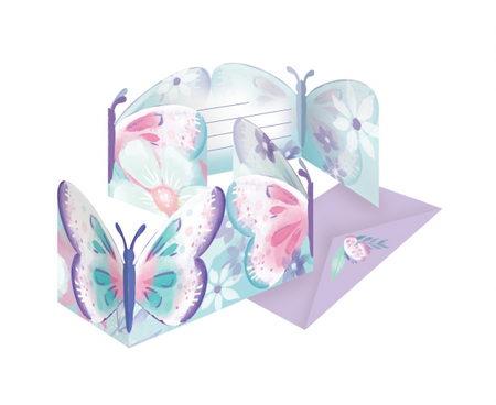 ZAPROSZENIA Z KOPERTAMI MOTYLE 8 SZT.