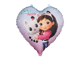 BALON FOLIOWY SERCE KOCI DOMEK GABI 45 CM