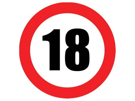 TALERZYKI PAPIEROWE ZNAK ZAKAZU 18 TKA 6SZT