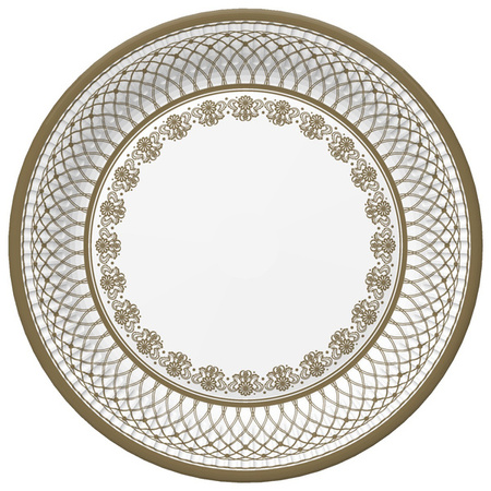 TALERZYKI PAPIEROWE ZŁOTY WZÓR 18 CM