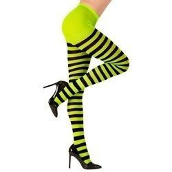 RAJSTOPY W PASKI CZARNO-ZIELONE