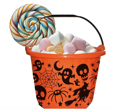 WIADERKO NA SŁODYCZE POMARAŃCZOWE HALLOWEEN 18X14 CM