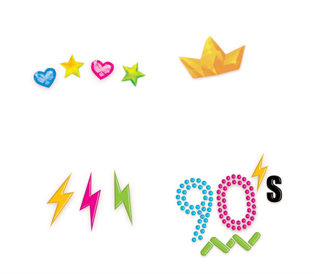 NAKLEJKI NA TWARZ LATA 90