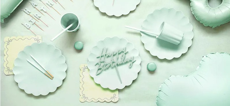 TALERZYKI PLASTIKOWE FALBANKA 22 X 22 CM ZIELONY 4 SZT