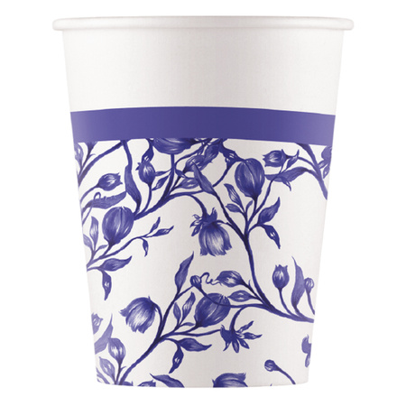 ZESTAW NIEBIESKA PORCELANA TALERZYKI + KUBECZKI