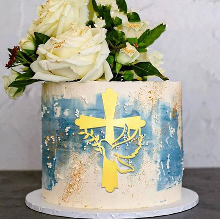 TOPPER AKRYLOWY GOŁĄB Z GAŁĄZKĄ ZŁOTY