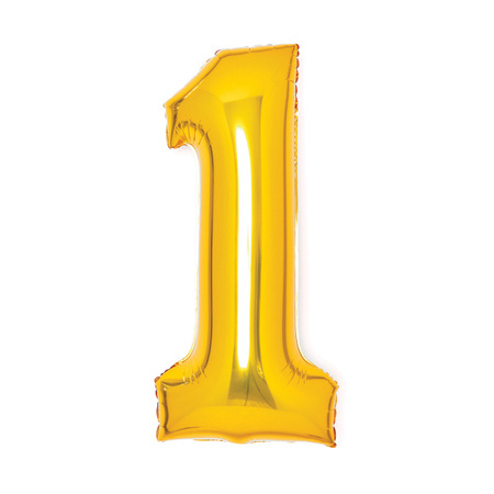 BALON FOLIOWY CYFRA 1 ZŁOTY 66 CM