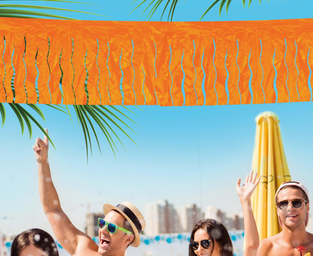 GIRLANDA POMARAŃCZOWA PLASTIKOWA 250 X 15,5 CM