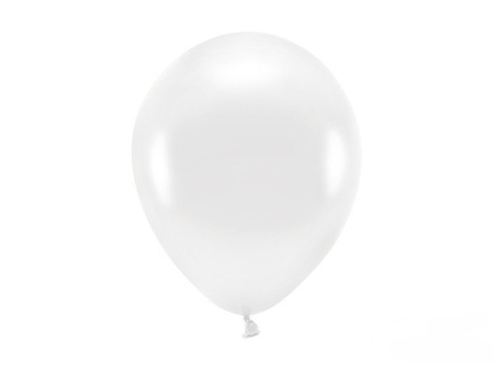 BALONY ECO 26 cm METAL. BIAŁY 10 szt
