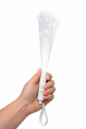 RÓŻDŻKA ŚWIATŁOWODOWA BIAŁA LAMPKA 26 CM 