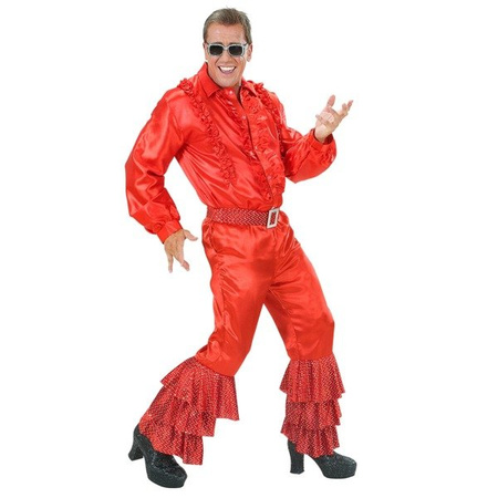 SPODNIE DZWONY CZERWONE