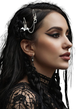 SPINKI DO WŁOSÓW Z ŁAŃCUCHEM HALLOWEEN