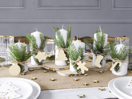 DREWNIANE KONFETTI GWIAZDKI 2X2 CM 50 SZT