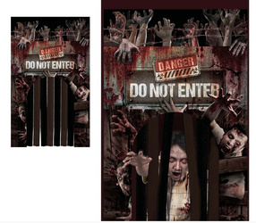 KURTYNA NA DRZWI ZOMBIE HALLOWEEN 145 X 240 CM