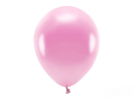 BALONY ECO 30 cm METALIZOWANE RÓŻ 10 szt