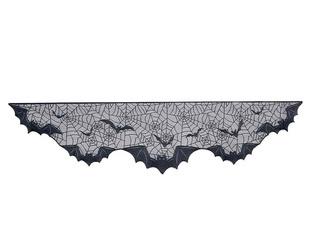 DEKORACJA KORONKOWA CZARNA 50 X 200 CM