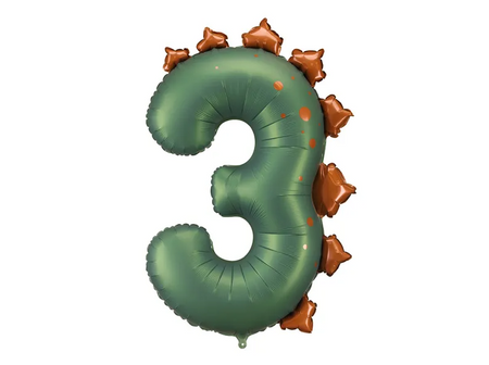 BALON FOLIOWY CYFRA 3 DINOZAUR 92 CM