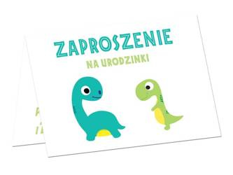 ZAPROSZENIA WESOŁE DINOZAURY 6 SZT