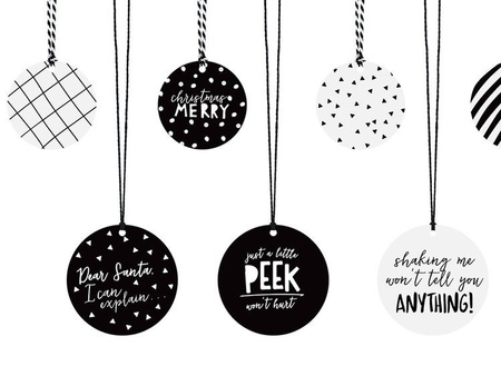 Zawieszki do prezentów, mix (1 karton / 40 op.) (1 op. / 12 szt.)