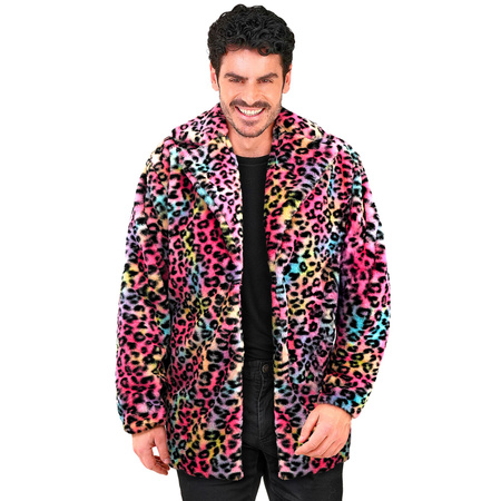 KURTKA PLUSZOWA LEOPARD MULTIKOLOR UNISEX