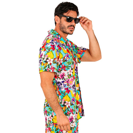 KOSZULA MĘSKA HAWAJE KOLOROWA CZASZKI