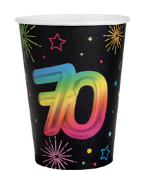 KUBECZKI PAPIEROWE FIESTA 70 URODZINY 270 ML 6 SZT