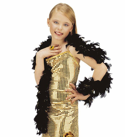 Pk 3 "BLACK GLAMOUR SHIMMERING FEATHER BOA" 1,37 m