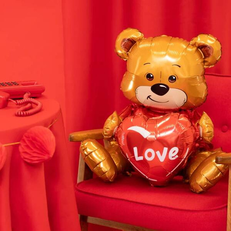 BALON FOLIOWY MIŚ Z SERCEM 41x50x31cm