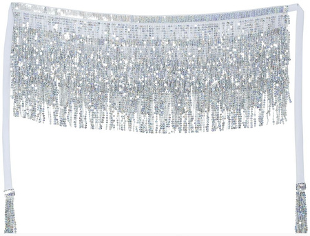 SREBRNA CEKINOWA SPÓDNICZKA TANCERKI BRZUCHA