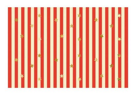 OBRUS PAPIEROWY PASY Z GWIAZDKAMI CYRK 180 X 120 CM