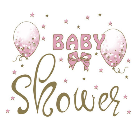 SERWETKI BABY SHOWER RÓŻOWE 33 X 33 CM