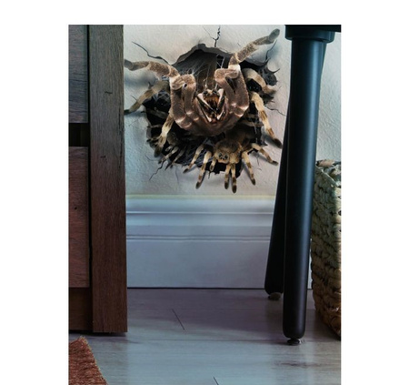 NAKLEJKA ŚCIENNA DEKORACYJNA PAJĄK DZIURA 16X16 CM