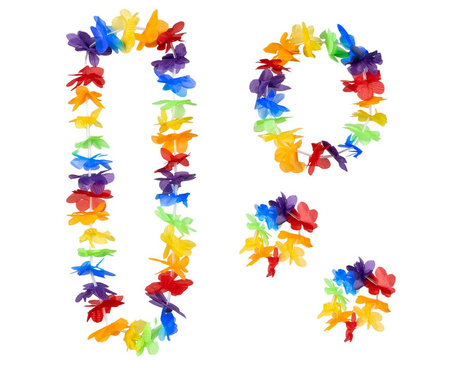 Zestaw Hawajski (naszyjnik, wianek na głowę, opaska na ręke) hawaje