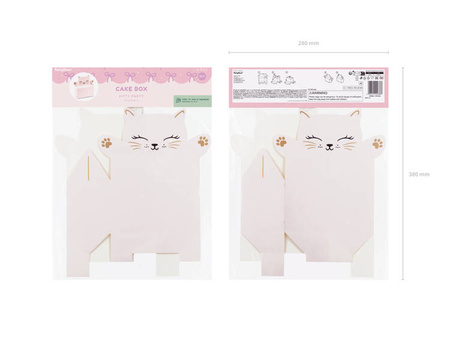 PUDEŁKA NA CIASTO KOTEK RÓŻOWY 6 SZT.