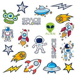 TATUAŻE ZMYWALNE KOSMOS 19 SZT.