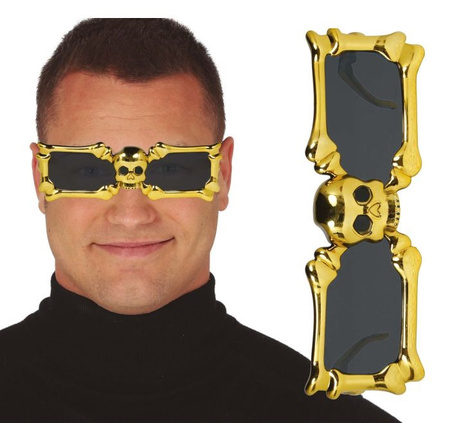 ZŁOTE OKULARY SZKIELET CZACHA