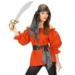 CZERWONA KOSZULA PIRATKI DAMSKA