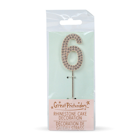 TOPPER NA TORT LICZBA 6 , METALOWY , SREBRNY 10 cm