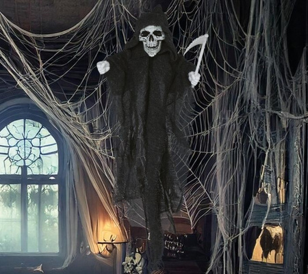 DEKORACJA WISZĄCA SZKIELET Z KOSĄ 50 CM