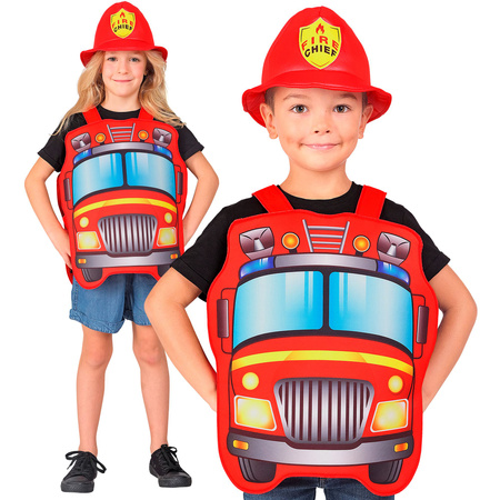 Strój strażak wóz strażacki 2 el. unisex karnawał