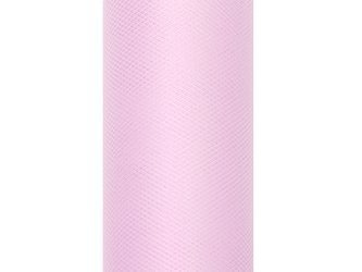 TIUL GŁADKI JASNY RÓŻ 30 cm x 9 m
