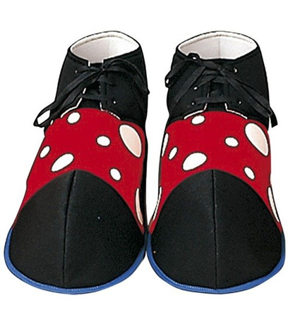 NAKŁADKI NA BUTY KLAUNA CZARNO-CZERWONE