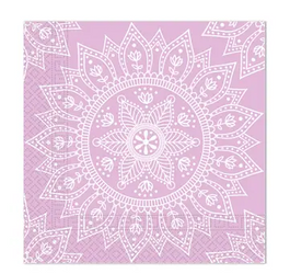 SERWETKI PAPIEROWE FIOLETOWE MANDALA 33 CM 20 SZT