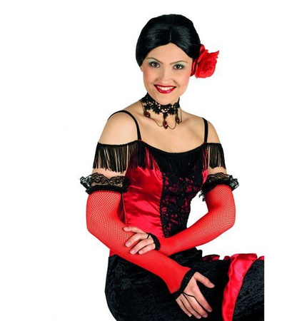 RĘKAWICZKI BEZ PALCÓW SIATKA CZERWONE