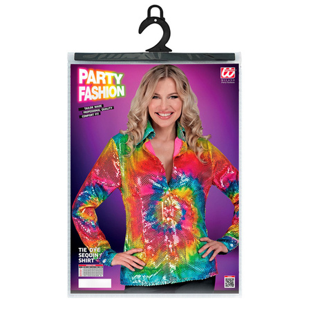 KOSZULA DAMSKA CEKINOWA KOLOROWA WIRUJĄCY KRĄG