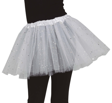 SPÓDNICZKA TUTU BIAŁA W GWIAZDKI 30 CM