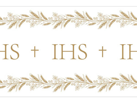 BIEŻNIK KOMUNIA ŚWIĘTA IHS KŁOSY ZBÓŻ 40X500 CM