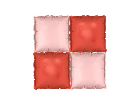 BALON FOLIOWY KURTYNA RÓŻOWO-CZERWONA 35 X 35 CM 4 SZT.