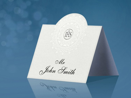 Wizytówki na stół komunijny, biały 10 szt.